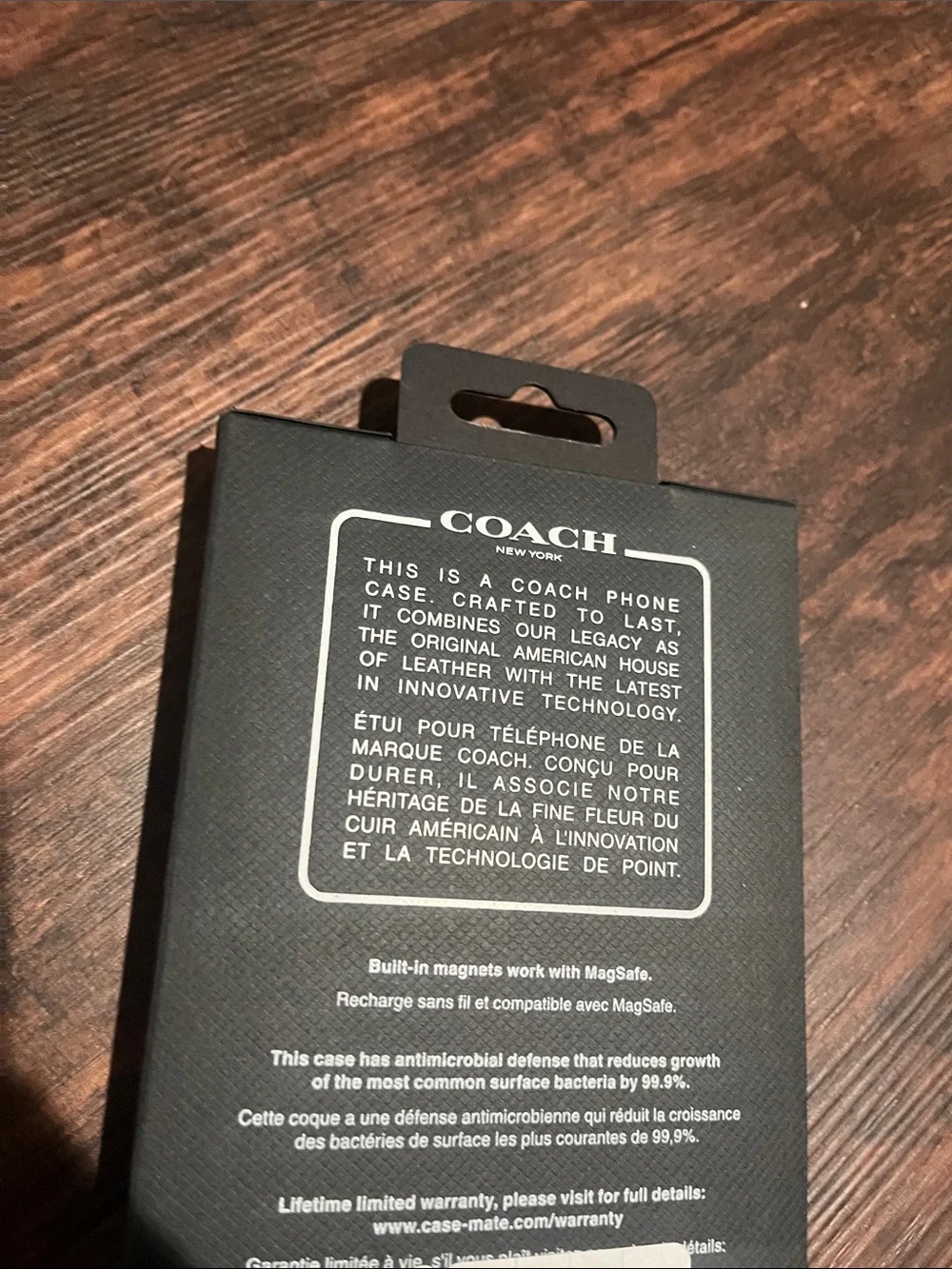 Coach iPhone 15 Pro Black Signature Clear MagSafe Phone Case New